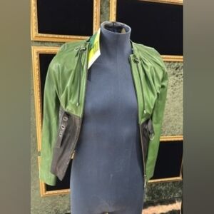 Ottimo Green and Black Leather Jacket